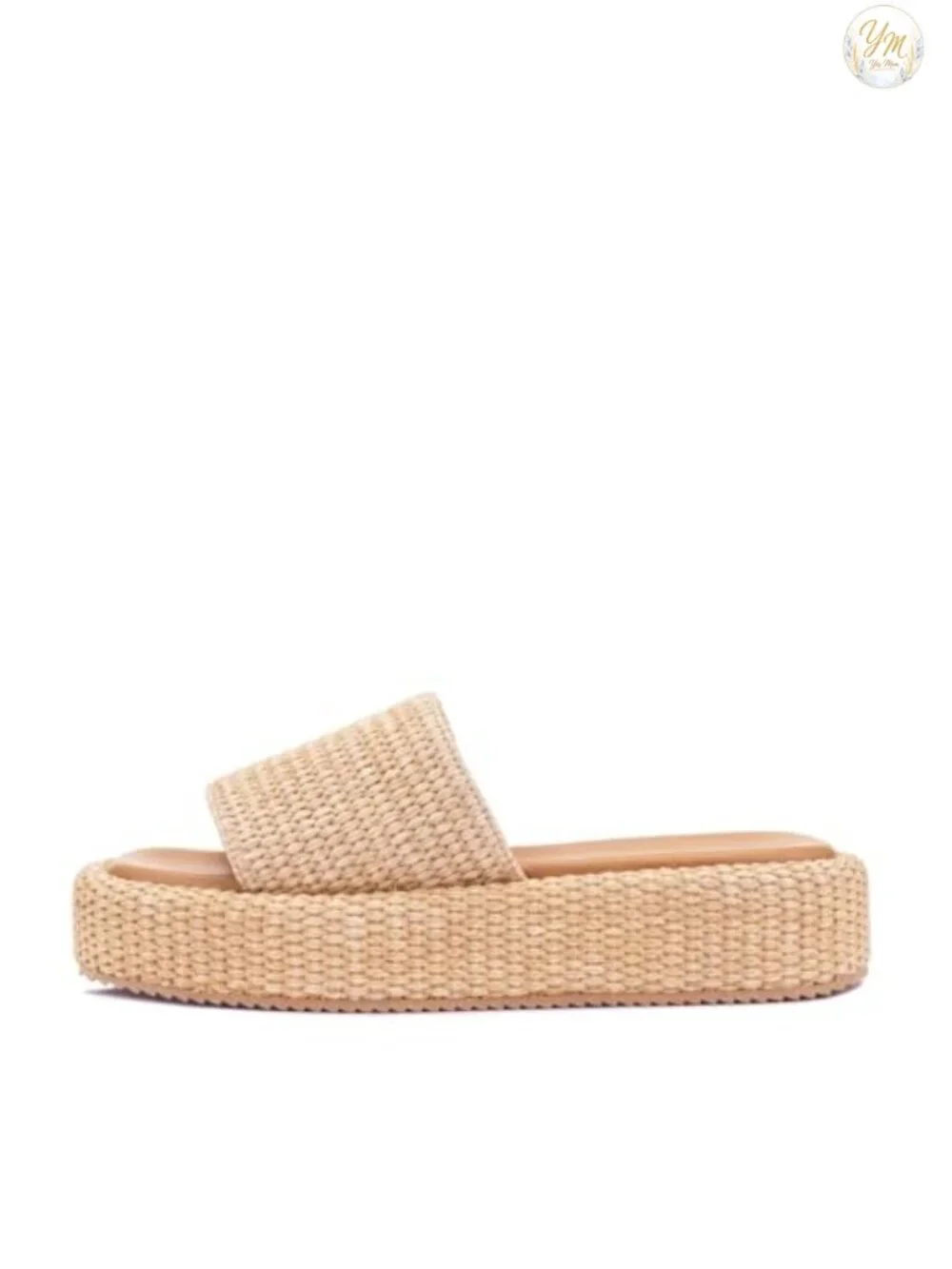 Monrovia Raffia Platform Espadrille Sandals Women Woven Straw Slip-On Summer